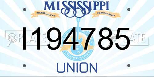 I194785 Mississippi License Plate