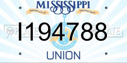 I194788 Mississippi License Plate