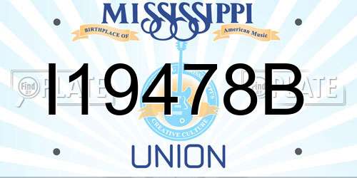 I19478B Mississippi License Plate