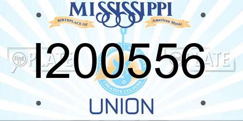I200556 Mississippi License Plate