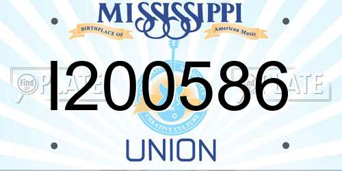 I200586 Mississippi License Plate