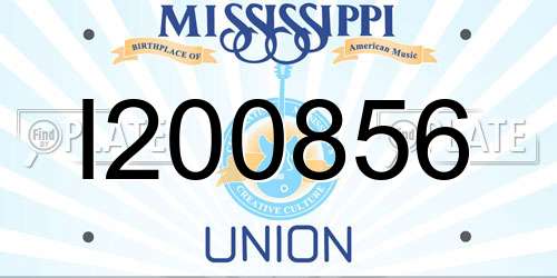 I200856 Mississippi License Plate