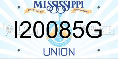 I20085G Mississippi License Plate