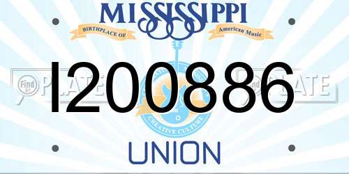 I200886 Mississippi License Plate
