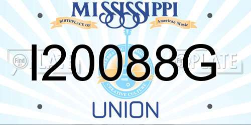I20088G Mississippi License Plate