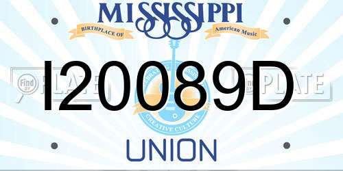 I20089D Mississippi License Plate