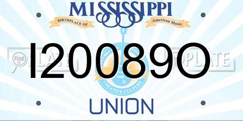 I20089O Mississippi License Plate