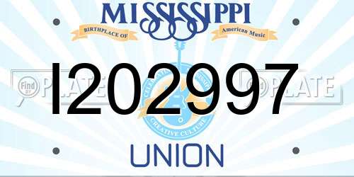 I202997 Mississippi License Plate