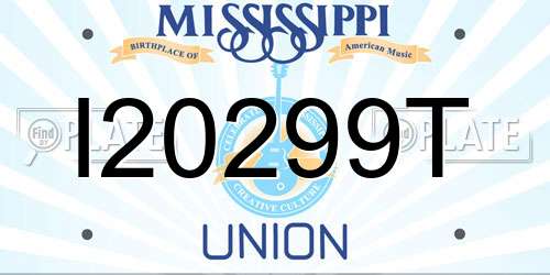 I20299T Mississippi License Plate