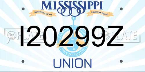 I20299Z Mississippi License Plate