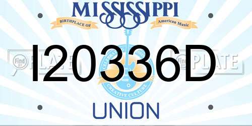 I20336D Mississippi License Plate