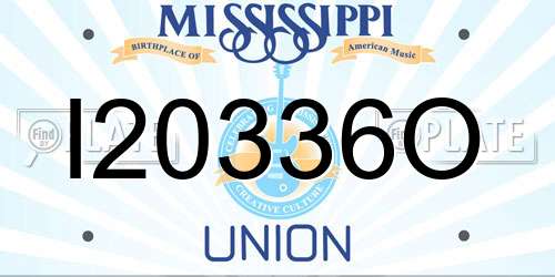 I20336O Mississippi License Plate
