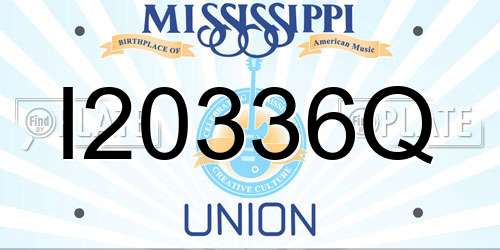 I20336Q Mississippi License Plate