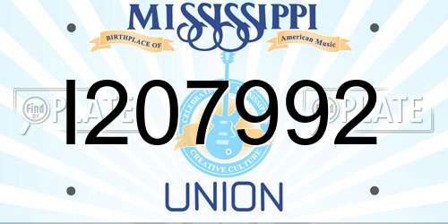 I207992 Mississippi License Plate
