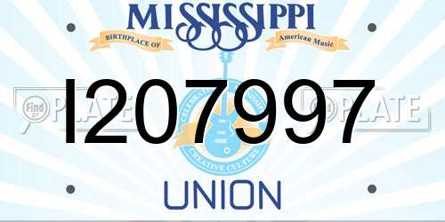 I207997 Mississippi License Plate