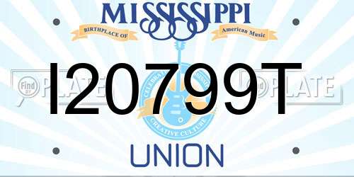I20799T Mississippi License Plate
