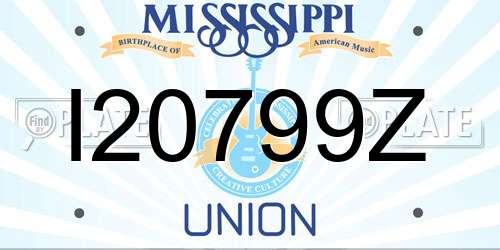 I20799Z Mississippi License Plate