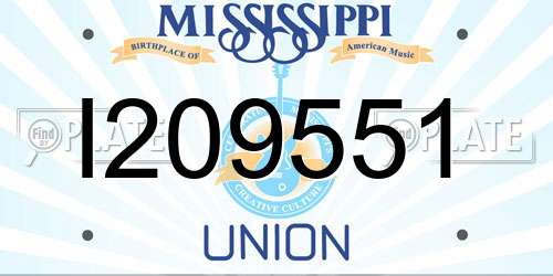 I209551 Mississippi License Plate