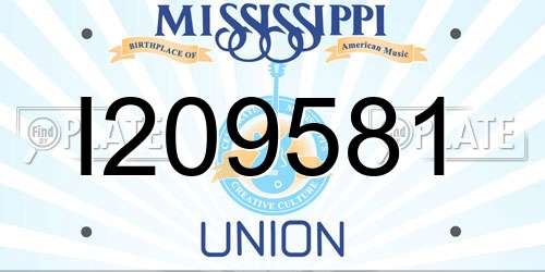 I209581 Mississippi License Plate