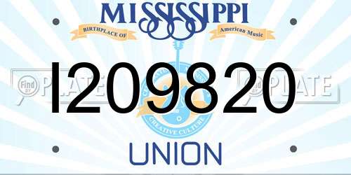 I209820 Mississippi License Plate