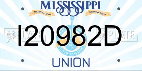 I20982D Mississippi License Plate