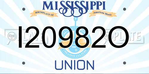 I20982O Mississippi License Plate