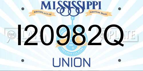 I20982Q Mississippi License Plate