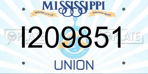 I209851 Mississippi License Plate