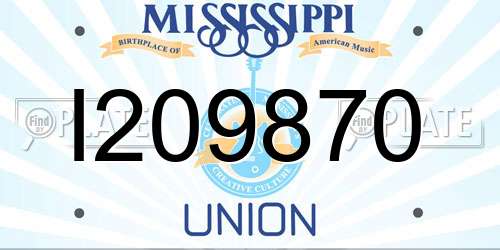 I209870 Mississippi License Plate