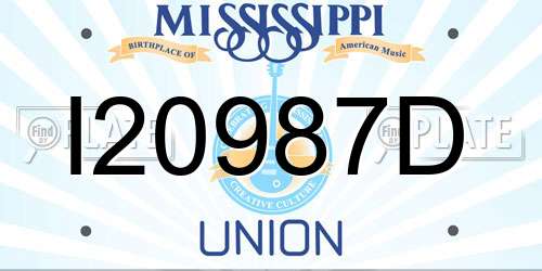 I20987D Mississippi License Plate