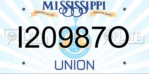 I20987O Mississippi License Plate