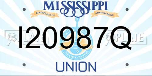 I20987Q Mississippi License Plate