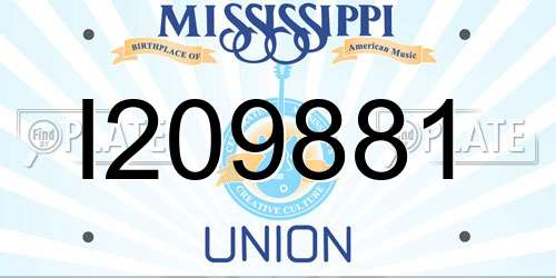 I209881 Mississippi License Plate