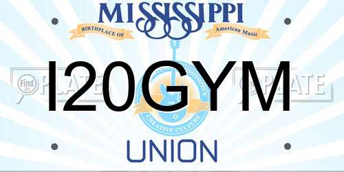 I20GYM Mississippi License Plate