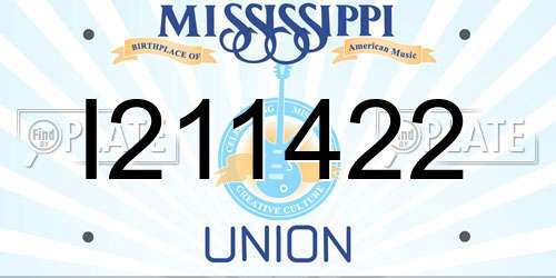 I211422 Mississippi License Plate