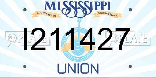 I211427 Mississippi License Plate