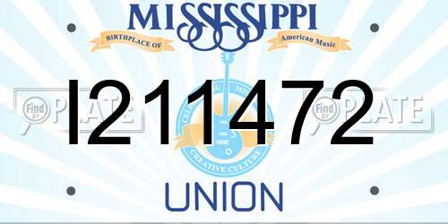 I211472 Mississippi License Plate