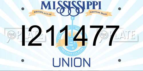 I211477 Mississippi License Plate