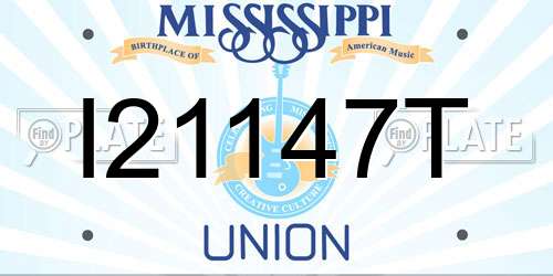 I21147T Mississippi License Plate