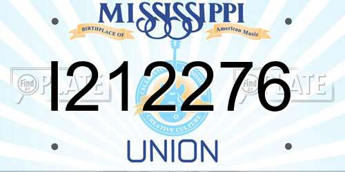 I212276 Mississippi License Plate