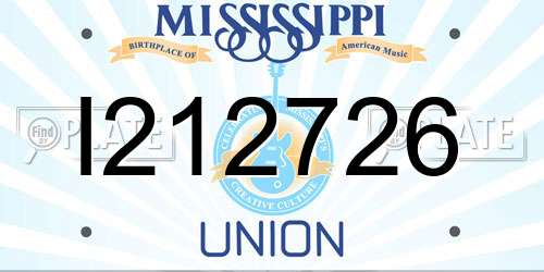 I212726 Mississippi License Plate