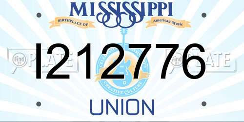 I212776 Mississippi License Plate