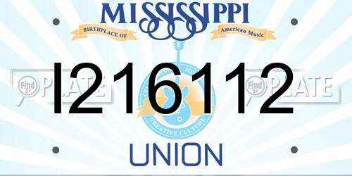 I216112 Mississippi License Plate