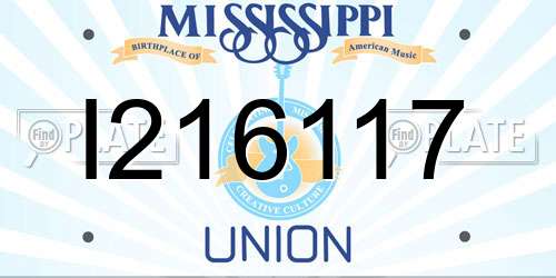 I216117 Mississippi License Plate