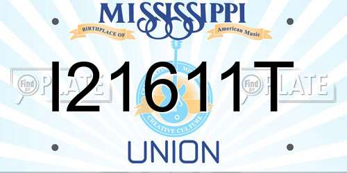 I21611T Mississippi License Plate