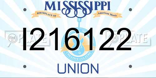 I216122 Mississippi License Plate