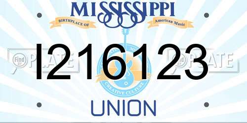 I216123 Mississippi License Plate