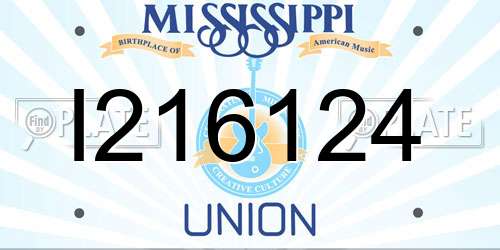 I216124 Mississippi License Plate