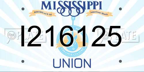 I216125 Mississippi License Plate