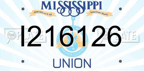 I216126 Mississippi License Plate